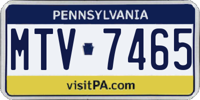 PA license plate MTV7465