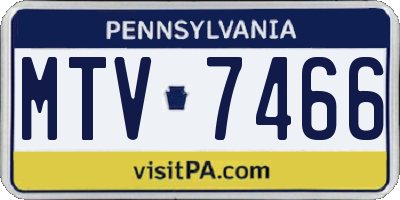 PA license plate MTV7466
