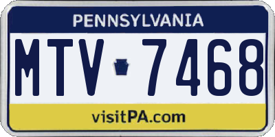 PA license plate MTV7468
