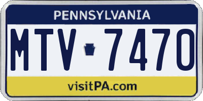 PA license plate MTV7470