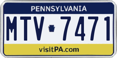 PA license plate MTV7471
