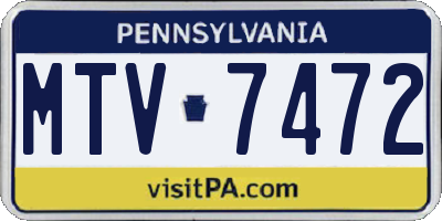 PA license plate MTV7472