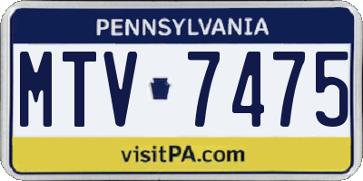 PA license plate MTV7475