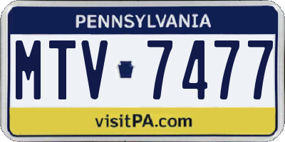PA license plate MTV7477