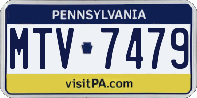 PA license plate MTV7479