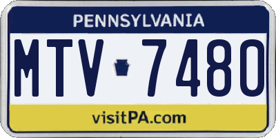 PA license plate MTV7480