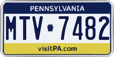 PA license plate MTV7482
