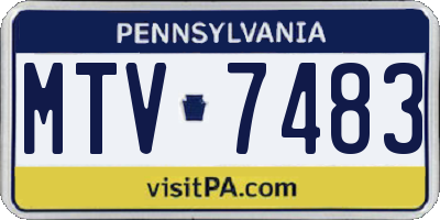 PA license plate MTV7483