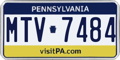 PA license plate MTV7484