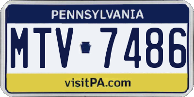 PA license plate MTV7486