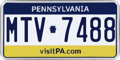 PA license plate MTV7488