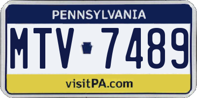 PA license plate MTV7489