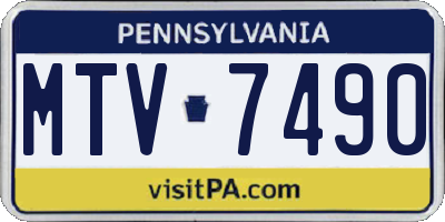 PA license plate MTV7490
