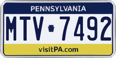 PA license plate MTV7492