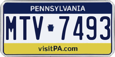 PA license plate MTV7493