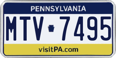 PA license plate MTV7495