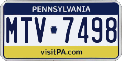 PA license plate MTV7498
