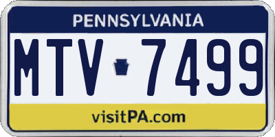 PA license plate MTV7499
