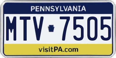 PA license plate MTV7505