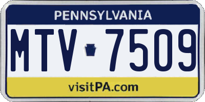 PA license plate MTV7509
