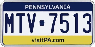 PA license plate MTV7513