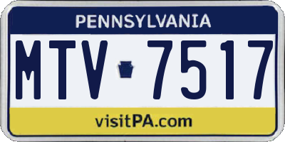 PA license plate MTV7517
