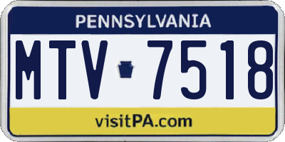 PA license plate MTV7518