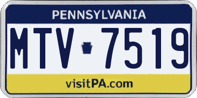 PA license plate MTV7519