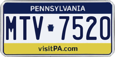 PA license plate MTV7520