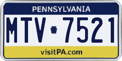 PA license plate MTV7521
