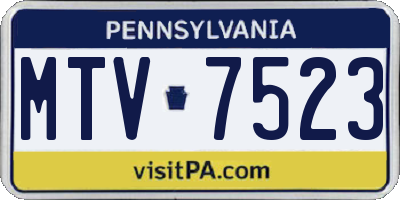 PA license plate MTV7523