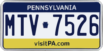 PA license plate MTV7526