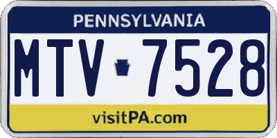PA license plate MTV7528