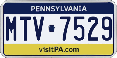 PA license plate MTV7529