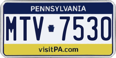 PA license plate MTV7530