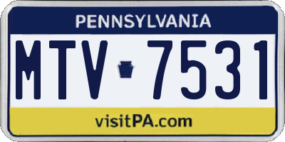 PA license plate MTV7531