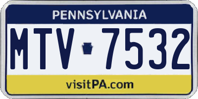 PA license plate MTV7532