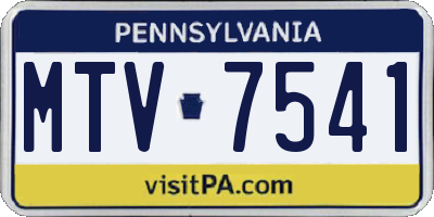 PA license plate MTV7541