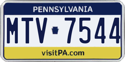 PA license plate MTV7544
