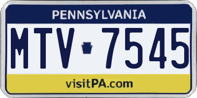PA license plate MTV7545