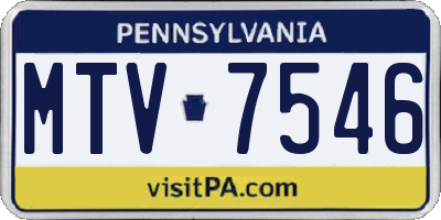 PA license plate MTV7546