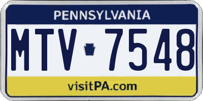 PA license plate MTV7548