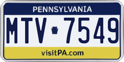PA license plate MTV7549