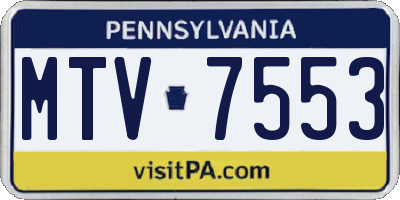 PA license plate MTV7553