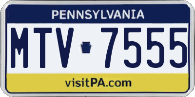 PA license plate MTV7555