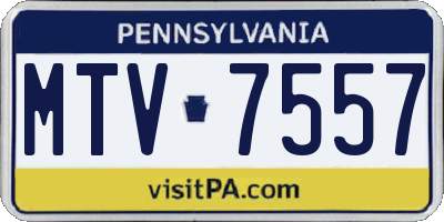 PA license plate MTV7557
