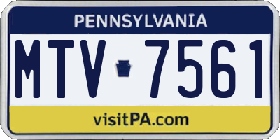 PA license plate MTV7561