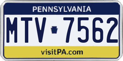 PA license plate MTV7562