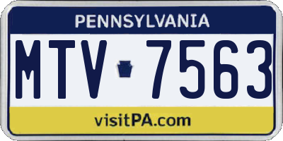 PA license plate MTV7563