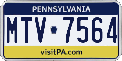 PA license plate MTV7564